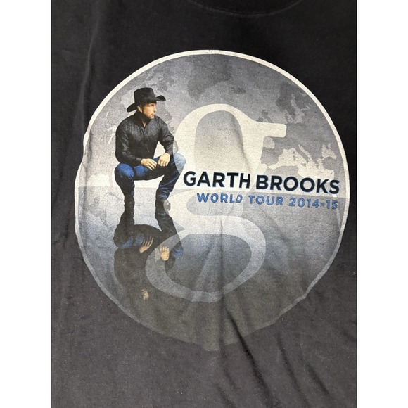 Garth Brooks World Tour 2015-16 T Shirt Men's Size 2XL Black Short Sleeve - Picture 2 of 7